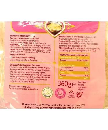 Elephant Atta 8 Chapattis | Tortilla | Ready to Eat | Juat Heat & Serve | Suitable for Vegetarians | Pack of 12 | Total 96 Chapattis - Buy Online on SooperMarket.com