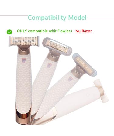 Flawless Nu Razor Pink Replacement Heads - Compatible with Finishing Touch, Rose Gold Body, 2 Blades + 1 Charger Cord - Buy Online on SooperMarket.com