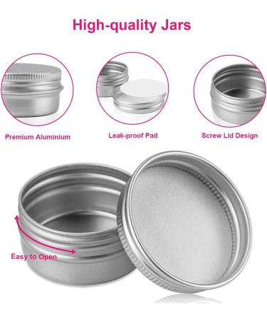 Belicoo 24-Piece Aluminum Empty Pots - 20ml Travel Cream Jars with Screw Caps for Cosmetics Lotion and Candles - Silver - Buy Online on SooperMarket.com