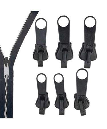 Zipper zipper zipper repair set Removable metal zipper removable zip zipper pull fixed spare slide for jackets suitcase backpacks black