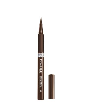 L'Oreal Paris LOreal Paris Makeup Infallible Grip Precision Felt Eyeliner, Smudge Resistant, Long Lasting Waterproof Eyeliner, Brown, Brown, 0.03 fl oz Brown 0.03 Fl Oz (Pack of 1)