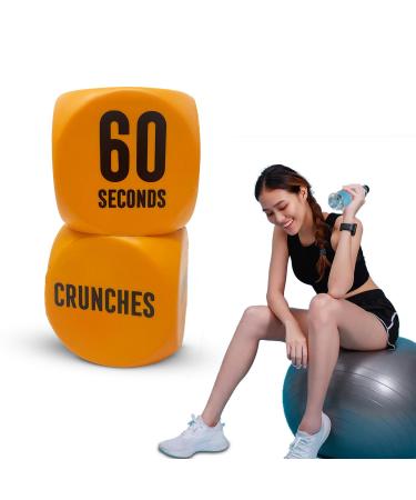 CUQOO Premium Exercise Dice for Fitness Fun & Efficient Fitness Helper | Whole Body Exercise & Workout | Reduce Fat & Build Muscle Orange