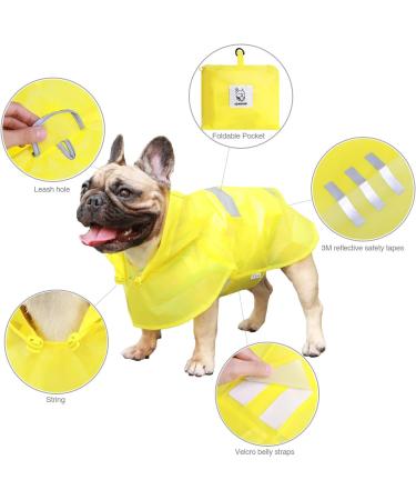 iChoue Packable Dog Raincoat - Lightweight Jacket for Medium Dogs (Yellow, Medium) - Buy Online on SooperMarket.com