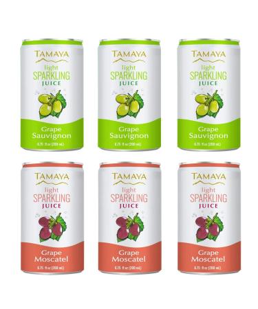 Pamper Your Taste Buds with Tamaya Light Sparkling Grape Juices Mix Discovery Case - 100% Natural NFC Fresh Pressed - No Sugar Added - Pack of 12 Mini Cans (6.75 Fl Oz) - Buy Online on SooperMarket.com