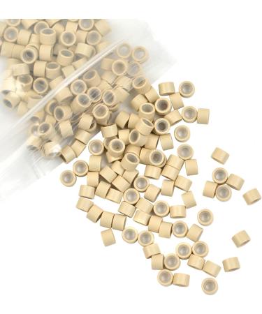 200 Pcs 4.0mm Silicone Lined Micro Rings Blonde for Hair Extensions - Buy Online on SooperMarket.com