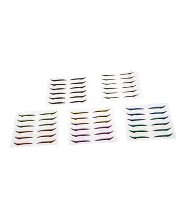 PLAFOPE 72 Pairs Glitter Eyeliner Reusable Eyeliner Sticker Instant Eyeliner Stickers Double Side Tape