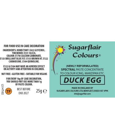 Sugarflair Duck Egg Spectral Food Colouring Paste 25g - Highly Concentrated Dye for Sugar Pastes, Buttercream, Royal Icing & Cake Mix - Buy Online on SooperMarket.com