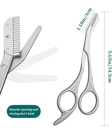 Eyebrow Scissors with Comb 5.63" Stainless steel Brow Scissors Rustproof Eye Brow Trimmer for Ladies Trimming Scissors with Non slip Handle for Home Travel Brow Scissors - Buy Online on SooperMarket.com