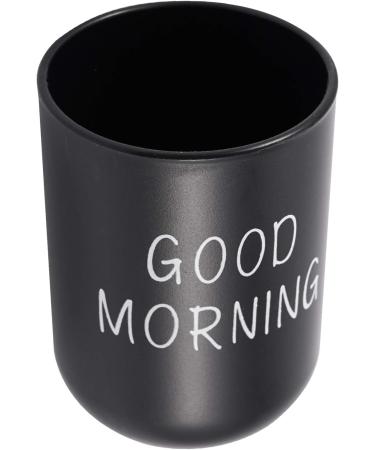 Sunroot Home Bathroom Toothbrush Holder & Toothpaste Mug - Round PP Drinking Glass for Travel & Camping - Black - Buy Online on SooperMarket.com