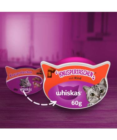 Buy Whiskas Crispy Bags Cat Snacks with Beef - 8x60g International Shipping Available - Buy Online on SooperMarket.com