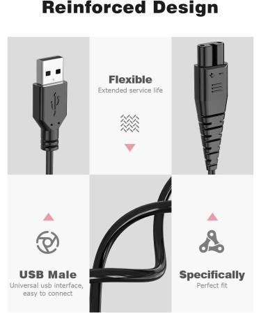 Mellbree Charger Cable for Hatteker 1.5M Shaver Charger Cable Compatible with Hatteker RFC-588 RFC-598 RFC-690 RFC-692 RFC-696 RSCX-9598 RSCX-7568 - Buy Online on SooperMarket.com
