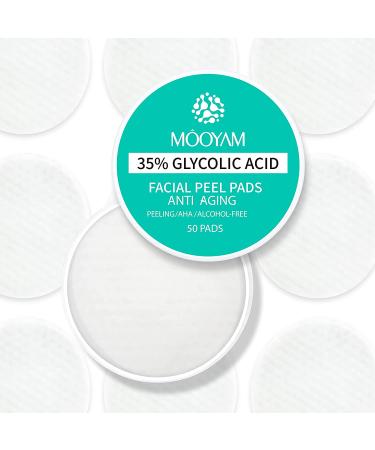 Glycolic Acid 35% Peel Pads with Vitamins B5, C & E - Anti-Aging Formula for Dark Spots, Acne, Fine Lines & Wrinkles - 50 Pads - Buy Online on SooperMarket.com