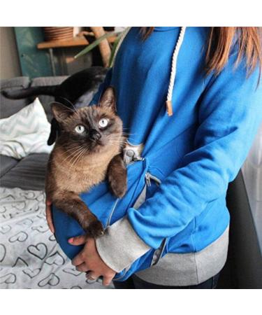 Men's & Women's Long Sleeve Kangaroo Pocket Hoodie Sweatshirt for Cats & Puppies - M Blue - Buy Online on SooperMarket.com
