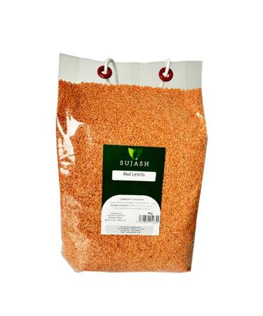 SUJASH Dried Red Split Lentils | Masoor Dal - 5Kg