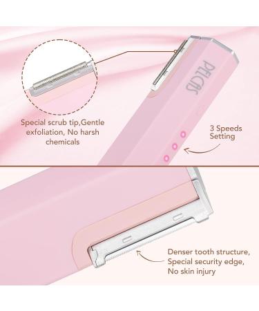 PELCAS Electric Dermaplaning Tool Kit - Painless Face Razor for Peach Fuzz Removal - 3 Speeds Exfoliation System with 6 Replaceable Blades for Women - Buy Online on SooperMarket.com