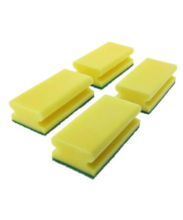 Scouring pad XXL kitchen sponge 130x70x45mm cleaning pot sponge YELLOW (4X yellow)
