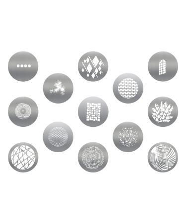 SOONPHO 13pcs Round GOBO Kit I for Optical Snoot Conical Focalize Condenser Spotlight Concentrator,Art Special Effects Shaped Beam Light Photography Accessories (13PCS I)