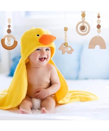 KESYOO 4Pcs Hanging Wooden Baby Toys Set for Play Gym and Teething - Baby Rattle Pendant Toy for Newborns - Light Brown - Buy Online on SooperMarket.com