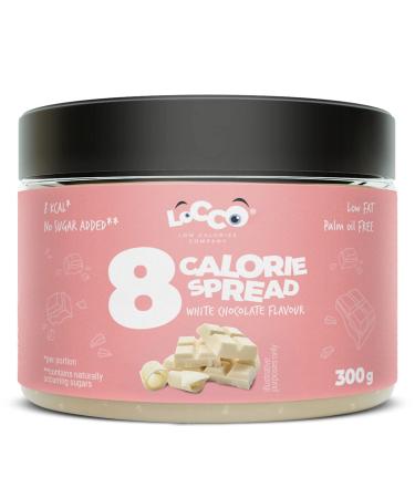 8 Kalorii Spread White Chocolate Flavour Tylko 8 kalorii na porcj Low Fat Cream No Added Sugar No Palm Oil Keto Diet Vegetarian Smooth Paste Sweet Snack 300 g