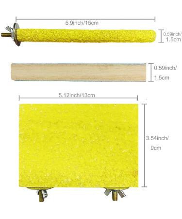 PINVNBY Bird Perch Stand Toy Natural Wooden Parrot Claw Sticks Budgie Playground Grinding Paw Cage Accessories Exercise Toy for Cockatiel Conure Parakeet - Buy Online on SooperMarket.com