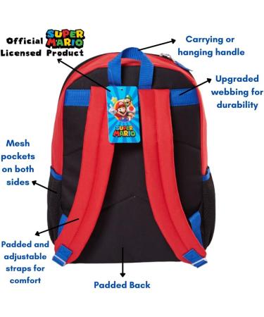 RALME Super Mario Backpack with Lunch Box Set - 16 inch for Boys & Girls | Value Bundle - Buy Online on SooperMarket.com