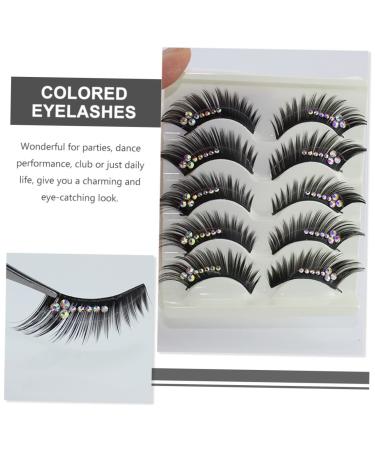 5 Pairs Diamond Rhinestone Color Eyelashes - Natural False Lashes for Women - Buy Online on SooperMarket.com