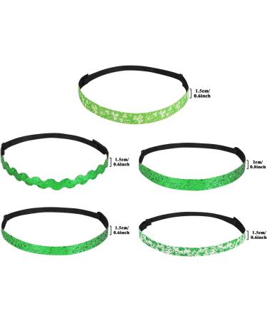 MoKo St. Patrick's Day Headband 5 Pack - Green Glitter Clover Accessories for Women, Girls, Teens - Buy Online on SooperMarket.com