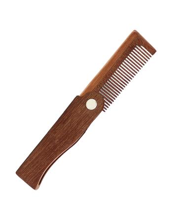 Natural Wooden Beard Comb for Men - Folded Mustache & Beard Brush | Antistatic Pocket Beard Care Tool - Buy Online on SooperMarket.com