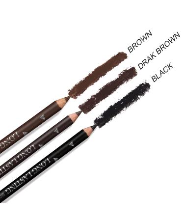 Sumeitang 12 Pcs Dark Brown Eyebrow Pencil Eyeliner Set - Waterproof, Long Lasting Eye Brow Pencil for Women - Professional Eye Makeup Gel Pen - Buy Online on SooperMarket.com