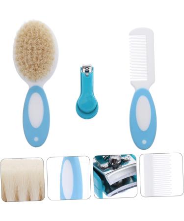 3pcs Wool Brush Baby Grooming Kit Newborn Shower Hair Clipper Cleaner Set - Buy Online on SooperMarket.com