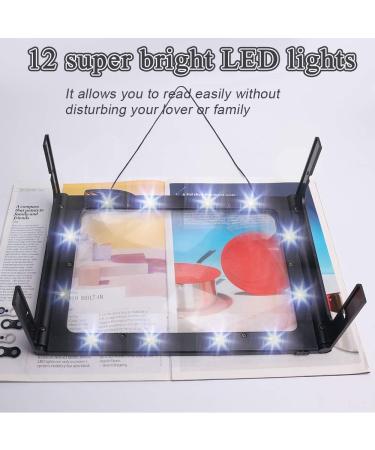 A4 Full-Page Rectangular 2.5X Magnifier Large Hands-Free Magnifying Glass LED Lighted Illuminated Foldable Desktop Portable for Elder Kids - Buy Online on SooperMarket.com