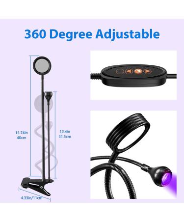 AORAEM Double-Headed UV LED Nail Lamp - Quick-Dry Manicure Dryer with Portable Gooseneck & Clamp | Professional Home & Salon Use - Black - Buy Online on SooperMarket.com