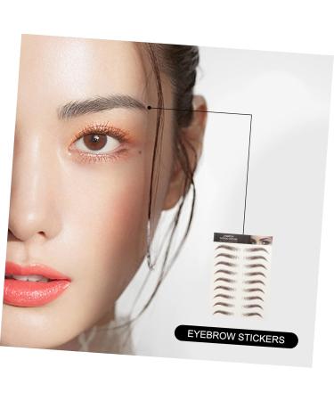 Baluue 63 Sheets Waterproof Eyebrow Stickers Imitation Eyebrow Stick on Eyebrows Makeup Brow Sticker Brown - Buy Online on SooperMarket.com