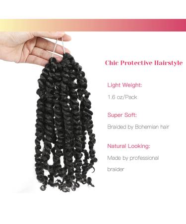 BOHOBABE Crochet Passion Twist Hair 10 Inch Short Pre-looped 8 Packs - 1B - Buy Online on SooperMarket.com