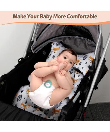 KAKIBLIN Infant Car Seat Insert: Yellow Fox Stroller Liner & Support Pillow - Buy Online on SooperMarket.com