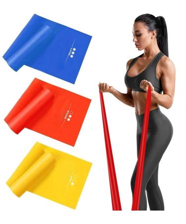 Haquno 3 Pack Exercise Resistance Bands Set with 3 Resistance Levels 1.8M Exercise Bands Resistance for Women and Men. Ideal for Strength Training Yoga Pilates 1.5M-3Pack