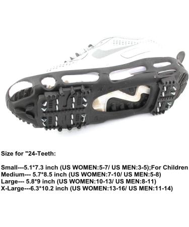 ODIER Ice Cleats Grippers 24-Teeth Crampons & 10-Teeth Micro Spikes for Shoes & Boots - Ideal for Walking on Ice, Snow & Mud - Buy Online on SooperMarket.com