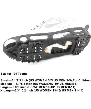 ODIER Ice Cleats Grippers for Shoes and Boots - 24 Teeth Crampons for Ice Snow & Freezing Mud - Buy Online on SooperMarket.com