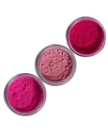 EDIBLE PETAL DUST SET OF 3 : HOT PINK/ FRENCH ROSE/ PINK (4 grams each container) Dust By Oh! Sweet Art Corp