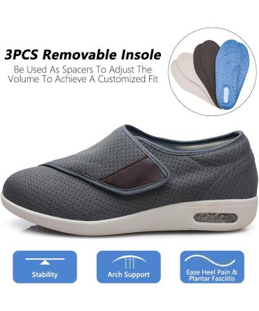 MEJORMEN Men's Diabetic Shoes - Extra Wide Adjustable Closure Sneakers for Swollen Feet - Size 10.5 Black - Buy Online on SooperMarket.com