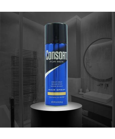 Consort Extra Hold Unscented Aerosol Hair Spray for Men 8.3 oz The Ultimate Mens Hairspray for Thin Hair and Mens Grooming Needs Dry Look Styling 8.3 Ounce (Pack of 1) Scented Extra Hold Aerosol - Buy Online on SooperMarket.com
