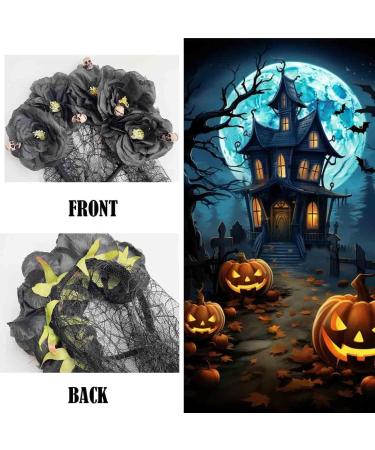 Prosy Halloween Rose Flower Headband Black Veil Horror Skull Costume Gothic Bride Veil Fancy Dress Headwear Accessories for Girls (Black) - Buy Online on SooperMarket.com