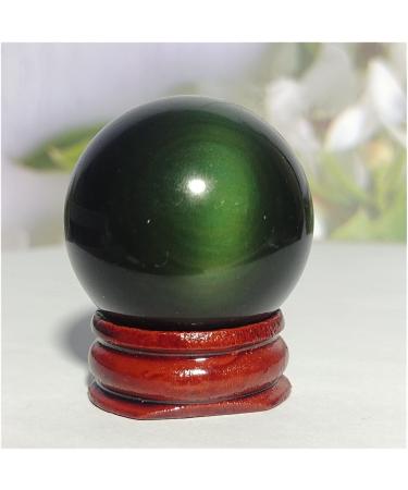 Natural Sphere Rainbow Cat Eye Black Obsidian Crystal Ball Natural Quartz Gemstone Gift Stone Home Decoration 1pc (Color : 65-75g) - Buy Online on SooperMarket.com