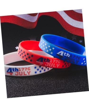 Totority 5pcs Independence Day Red Silicone Wristband Bracelets - Buy Online on SooperMarket.com