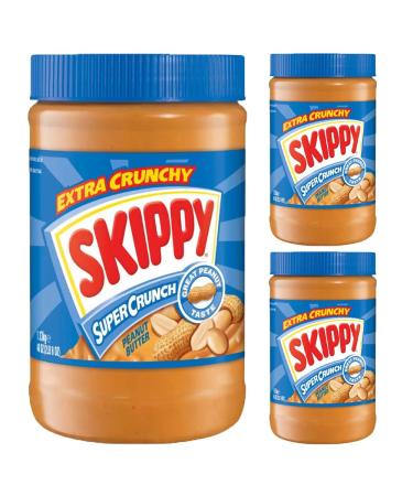3 x 1.13kg Crunchy Peanut Butter Creamy Spread Breakfast Protein Nut Piece Snack Cake Pie Topping Icing