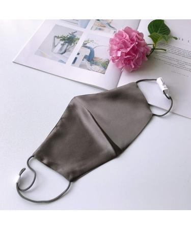 ROSEWARD 100% Mulberry Silk Face Mouth Mask with Filter Pocket Adjustable Black&dark Grey - Buy Online on SooperMarket.com