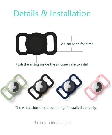 Silicone Protection Case for Apple Airtag - Dog Collar Pet Loop Holder - Slide-on Sleeve Compatible with Apple AirTags - Buy Online on SooperMarket.com