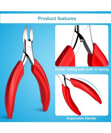 Orelex Nail Scissors & Cutters for Ingrown & Curly Nails - Ergonomic Stainless Steel Fingernail Clipper with Nail File - Professional Quality - Buy Online on SooperMarket.com