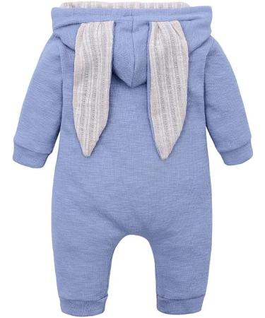 Kids Tales Newborn Baby Winter Warm Rabbit Ear Hooded Romper, Blue (6-9 Months) - Buy Online on SooperMarket.com