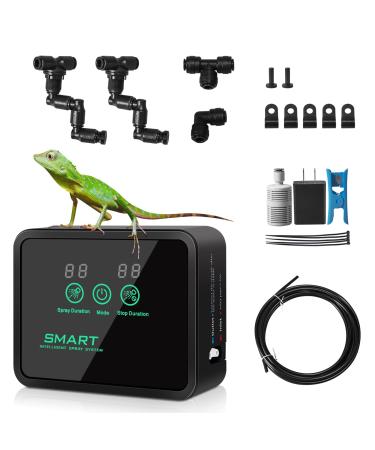 Reptile Humidifier Smart Sprayer Automatic Mister for Reptiles 360 Adjustable Misting Spray System Adjustable Spray Nozzles for Reptiles Chameleons Herbs